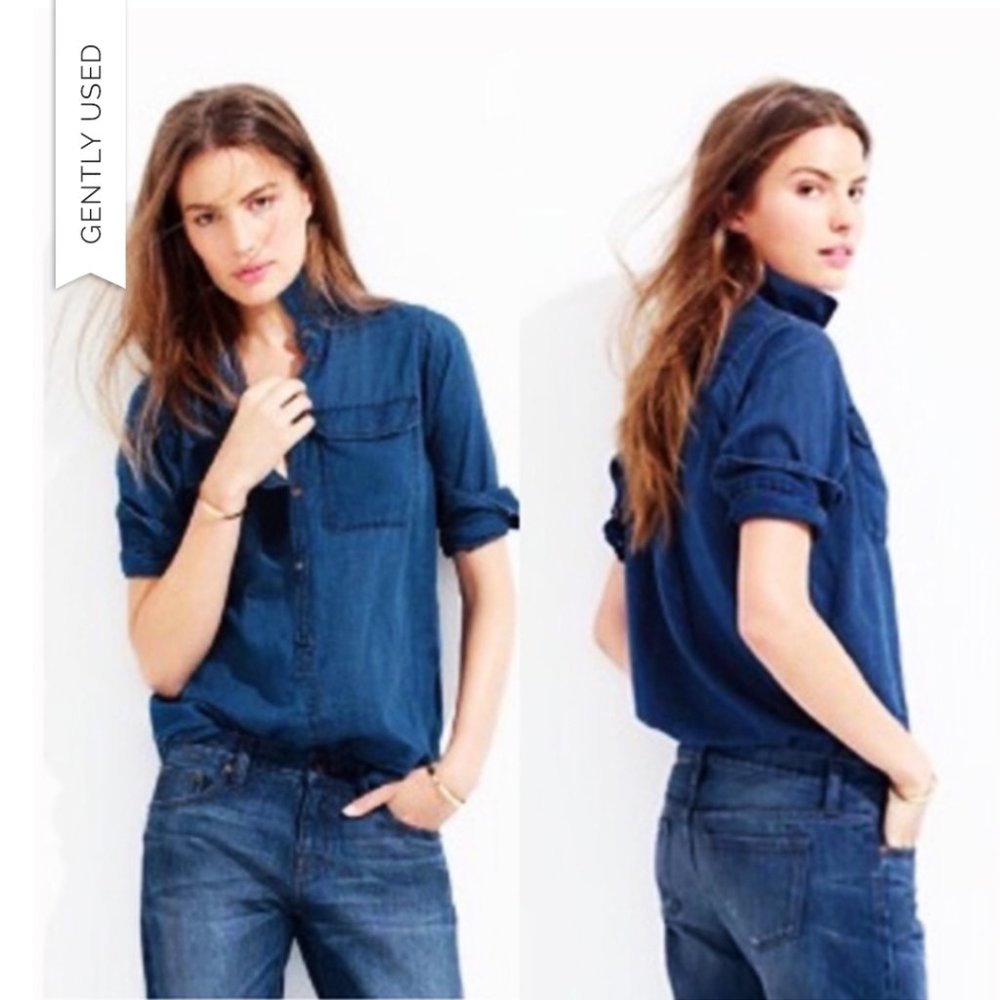 J. Crew Boy Fit Denim Shirt, size M